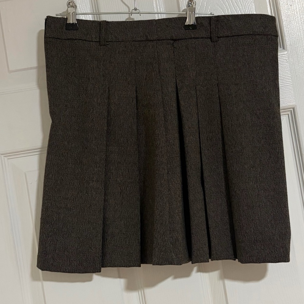 Mango Charcoal Pleated Mini Skirt